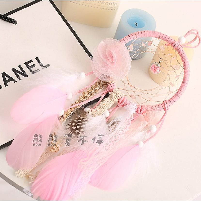 <現貨> 花朵蕾絲羽毛捕夢網 可愛風格 獨特不落俗套 贈送星星燈/精美包裝禮盒/掛勾 生日禮物 情人節禮物-細節圖2