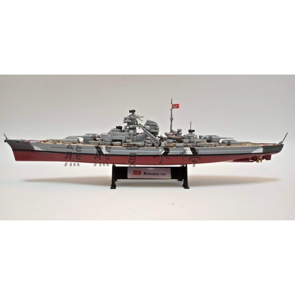 [在台現貨- 兩種款式可選] 二戰德軍 超級戰艦 俾斯麥 號 Bismarck 1/1000 合金 仿真 軍艦 模型-細節圖6