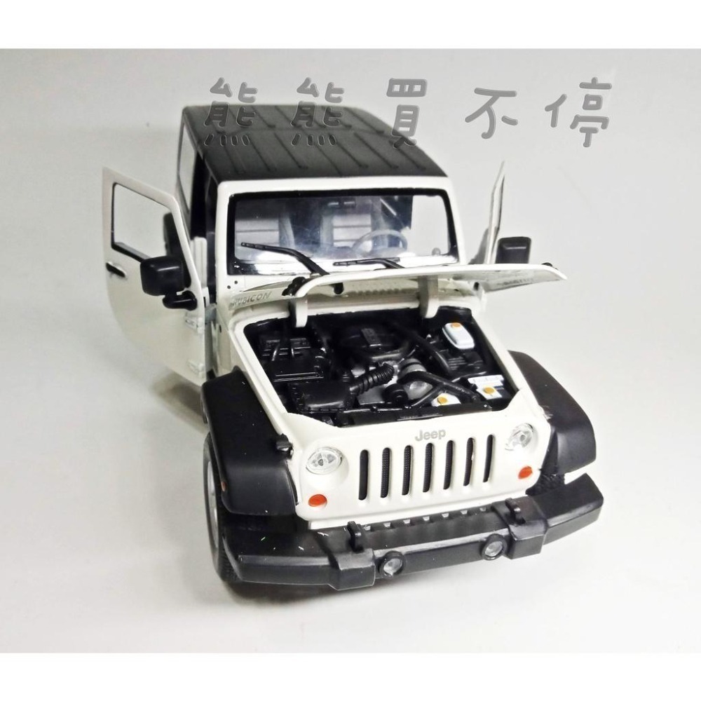 [在台現貨-四款可選] JEEP WRANGLER 牧馬人 吉普車 紅色 白色 硬頂 敞篷 1/24 合金 汽車模型-細節圖2