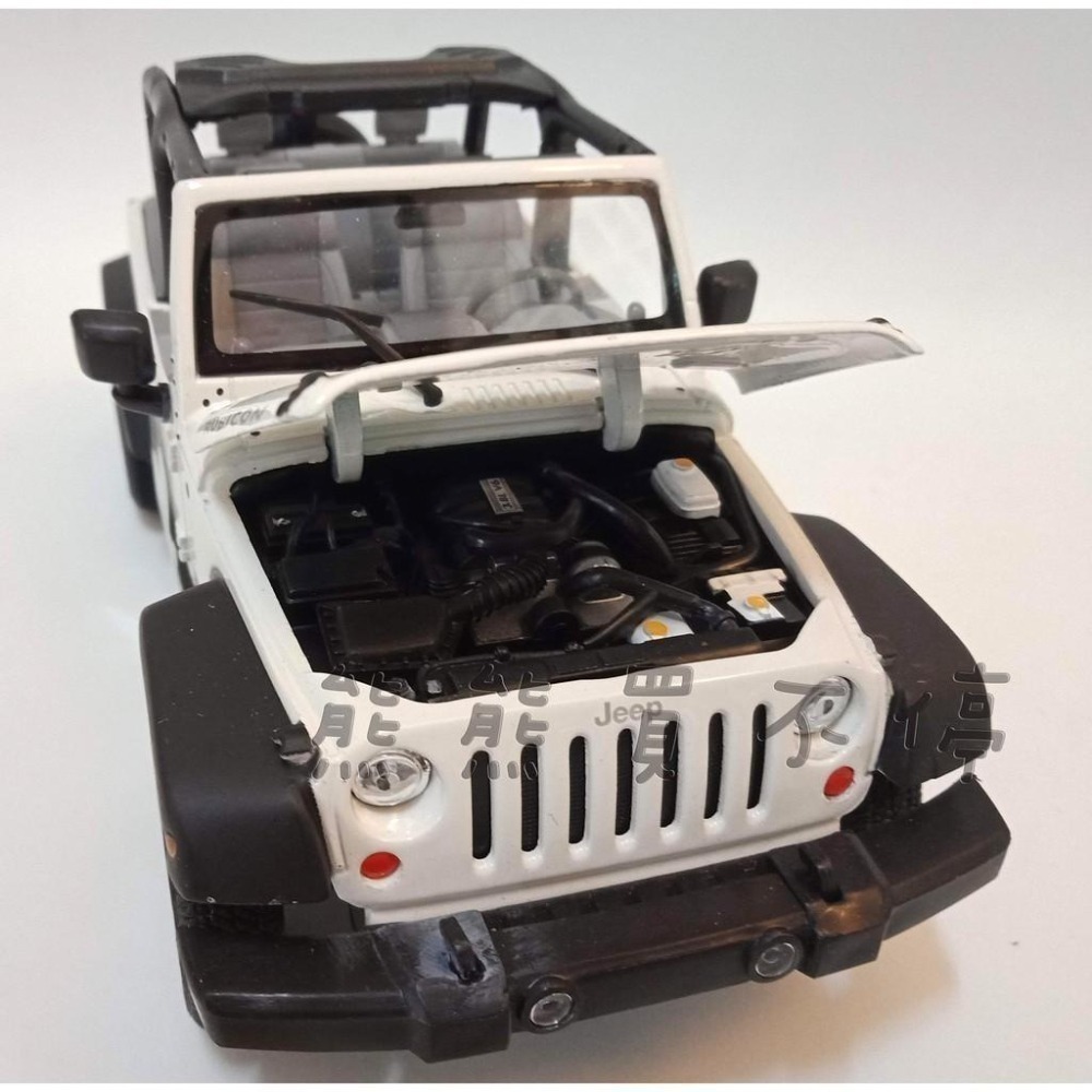 [在台現貨-四款可選] JEEP WRANGLER 牧馬人 吉普車 紅色 白色 硬頂 敞篷 1/24 合金 汽車模型-細節圖6