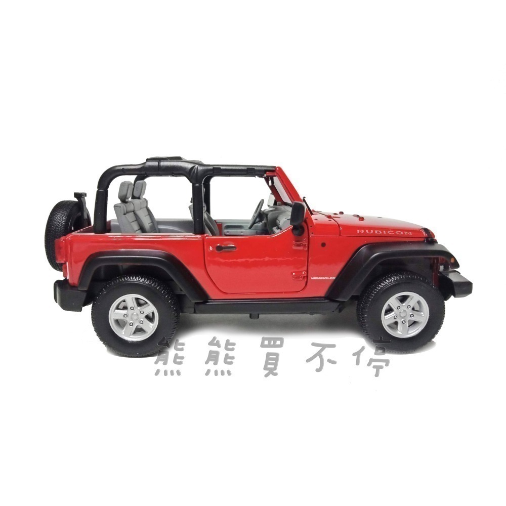 [在台現貨-四款可選] JEEP WRANGLER 牧馬人 吉普車 紅色 白色 硬頂 敞篷 1/24 合金 汽車模型-細節圖8