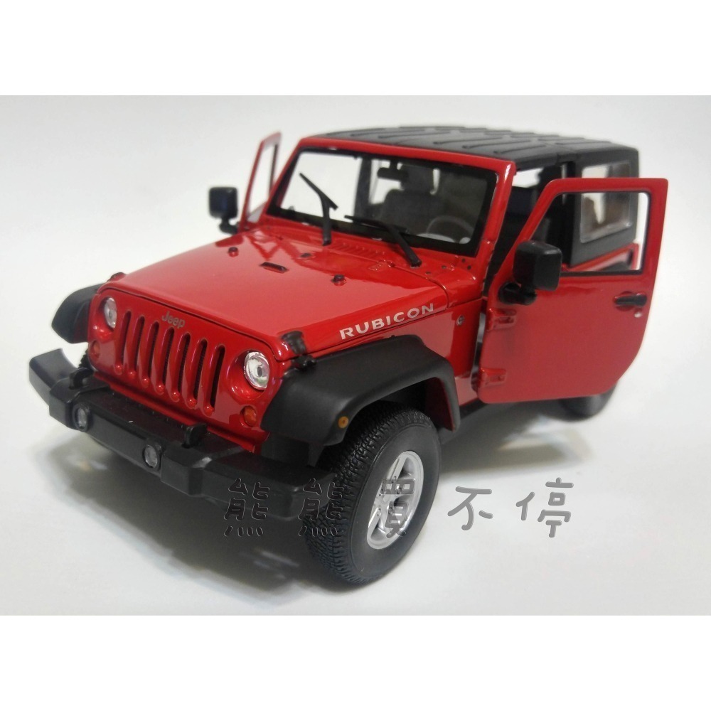 [在台現貨-四款可選] JEEP WRANGLER 牧馬人 吉普車 紅色 白色 硬頂 敞篷 1/24 合金 汽車模型-細節圖9