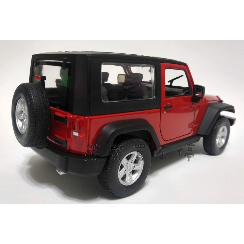 [在台現貨-四款可選] JEEP WRANGLER 牧馬人 吉普車 紅色 白色 硬頂 敞篷 1/24 合金 汽車模型-細節圖10