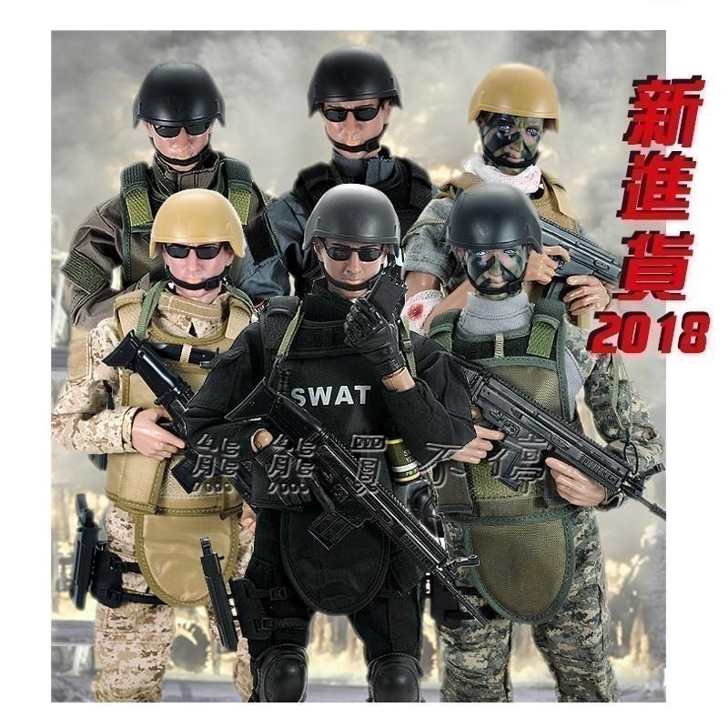 [台灣現貨-超值升級版] 1/6 多關節 多配件 迷彩兵人 30cm 軍事模 - 特警隊 SWAT 12吋兵人 可動人偶-細節圖7