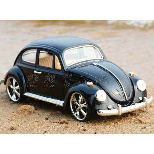 [在台現貨] 第一代金龜車 福斯 Beetle 1/18仿真復古金龜車 - 黑色 合金汽車模型 生日禮物