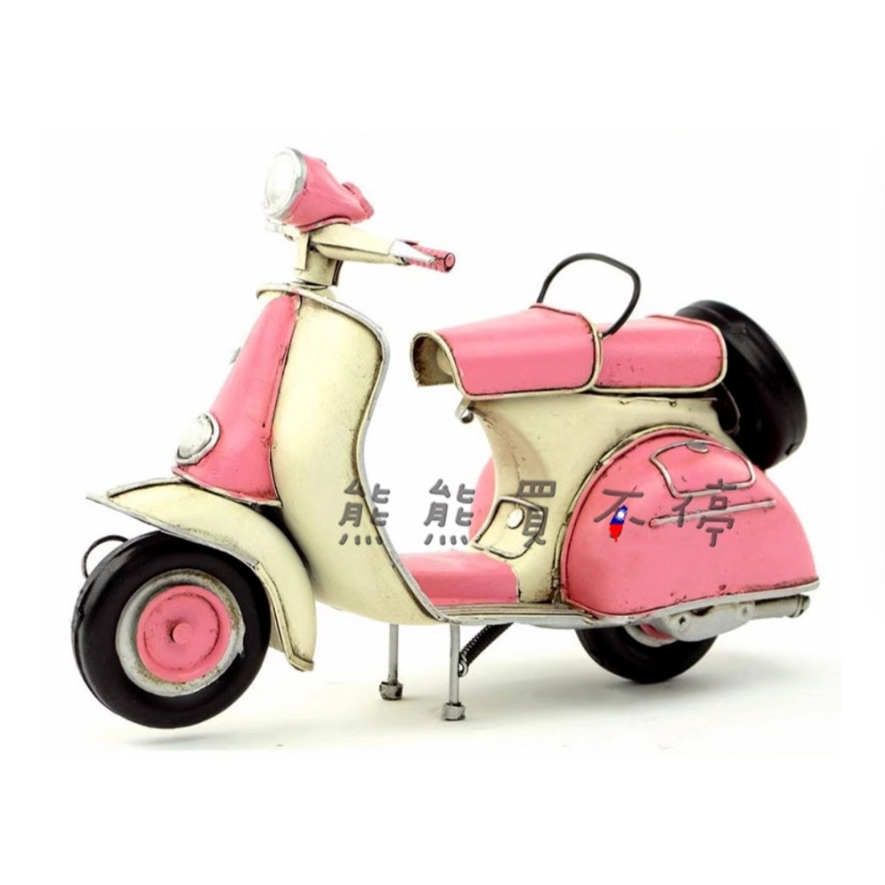 [在台現貨/精緻款] 偉士牌 Vespa 復古腳踏機車 義大利 粉紅色 後置備胎 鐵製摩托車模型 居家擺飾 送禮最佳選擇-細節圖2