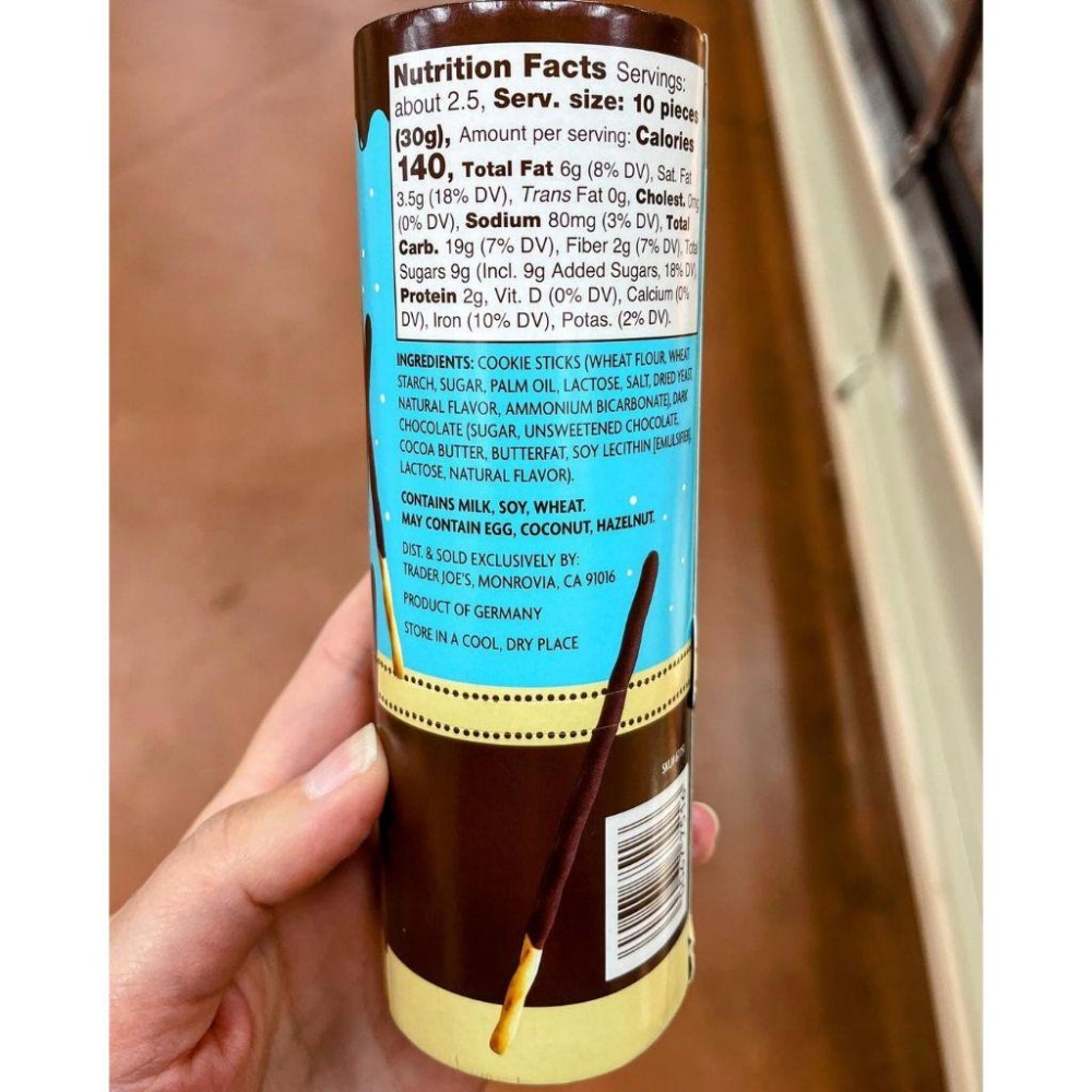 台灣現貨 Trader joe＇s 黑巧克力餅乾棒 75g-細節圖2