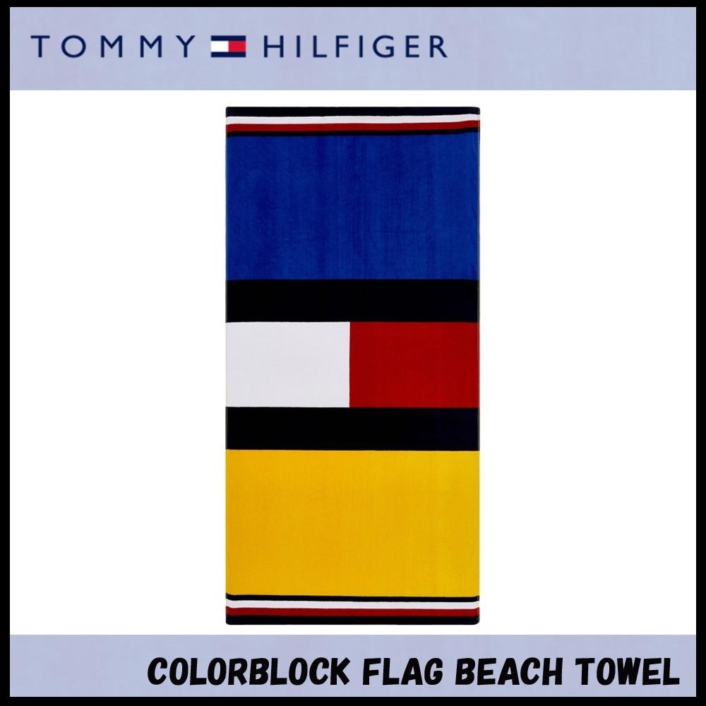 台灣現貨  Tommy Hilfiger 經典純棉海灘巾/大浴巾-細節圖2