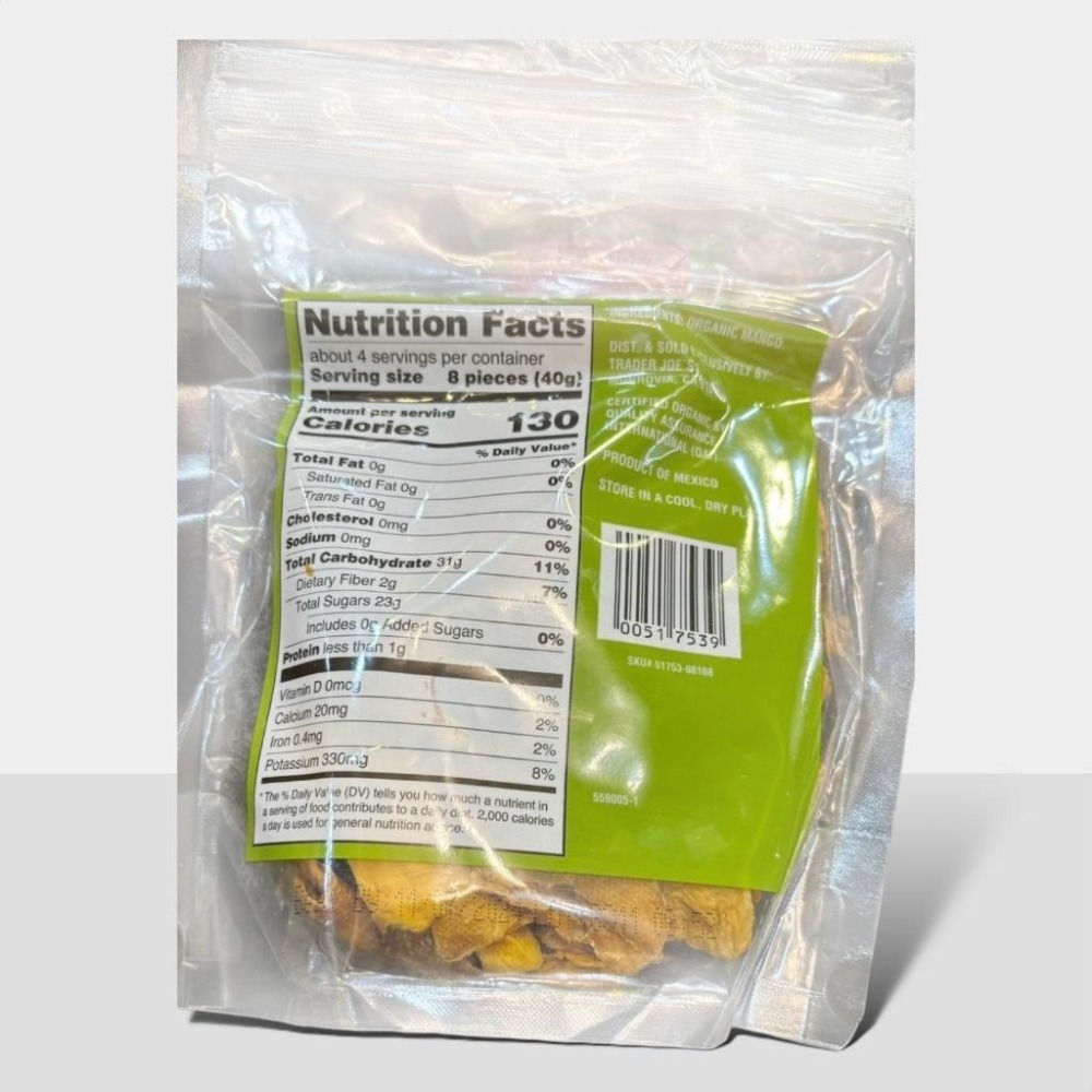 台灣現貨 Trader Joe＇s 有機芒果乾無加糖170g-細節圖2