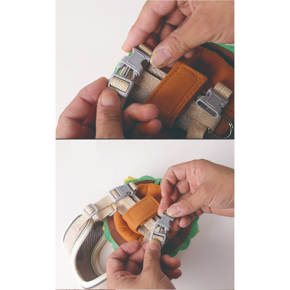 [TE SHOP]寵物漢堡胸背帶 貓咪背帶狗牽引繩 中小型犬貓咪背帶狗牽引繩 狗狗揹包式牽引繩 寵物零食包 遛狗繩-細節圖5