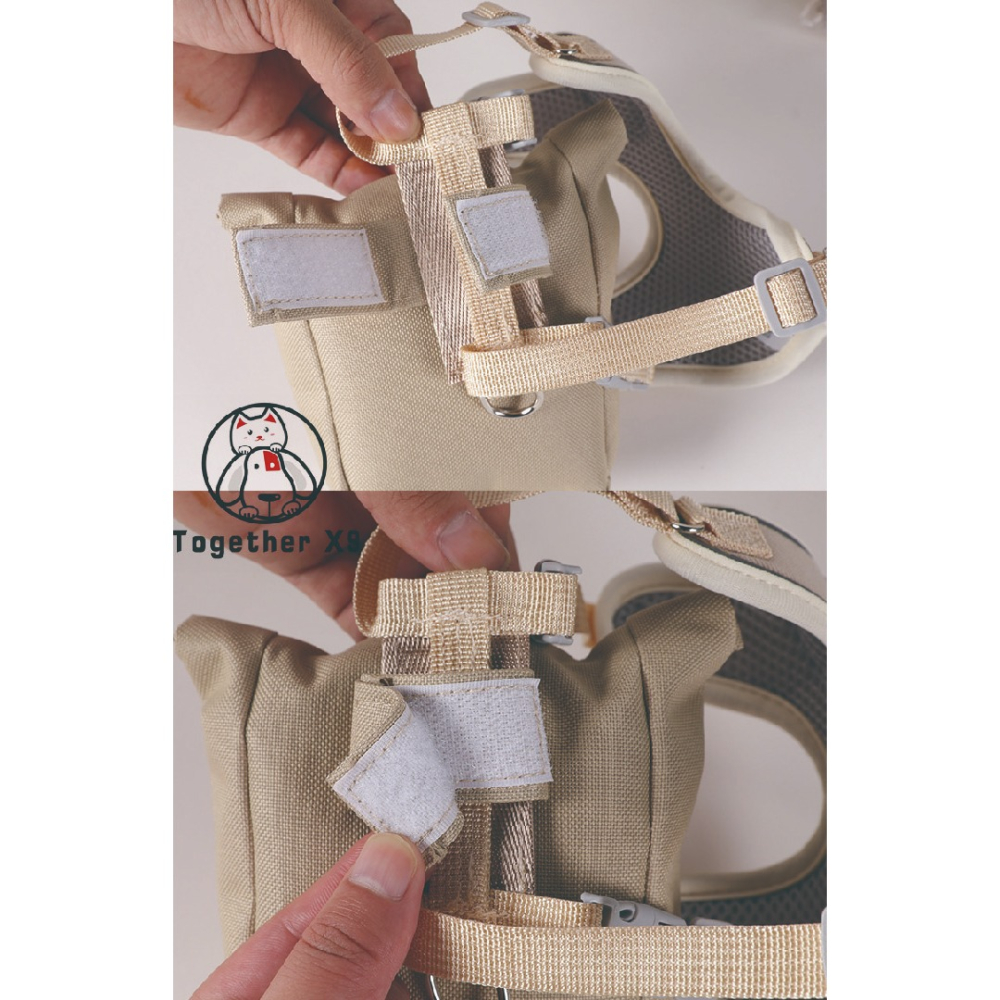 [TE SHOP]寵物漢堡胸背帶 貓咪背帶狗牽引繩 中小型犬貓咪背帶狗牽引繩 狗狗揹包式牽引繩 寵物零食包 遛狗繩-細節圖7