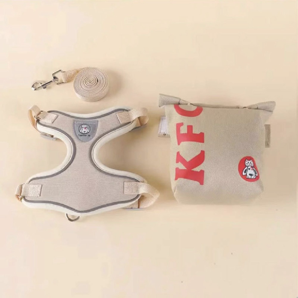 [TE SHOP]寵物漢堡胸背帶 貓咪背帶狗牽引繩 中小型犬貓咪背帶狗牽引繩 狗狗揹包式牽引繩 寵物零食包 遛狗繩-規格圖10