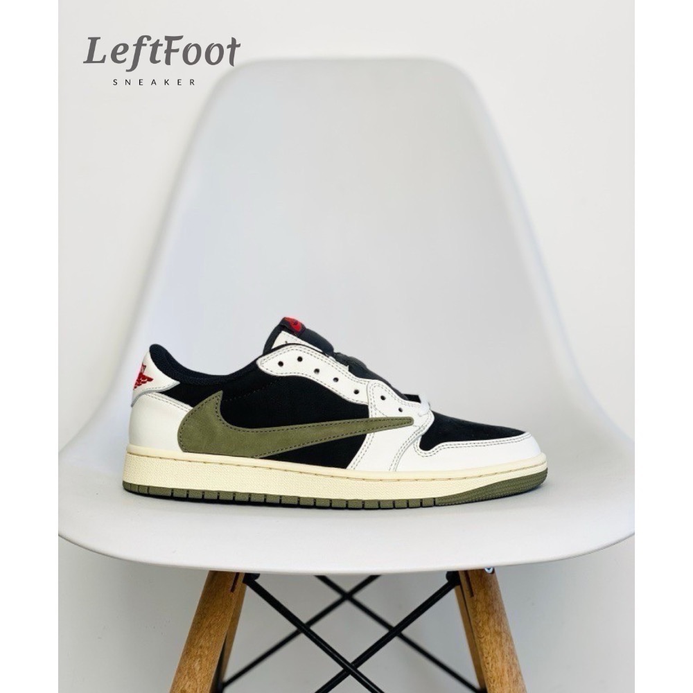 【顶级定制】Travis Scott x Air Jordan 1 Low “Olive” AJ1 綠倒勾 橄欖綠 倒鉤-細節圖2