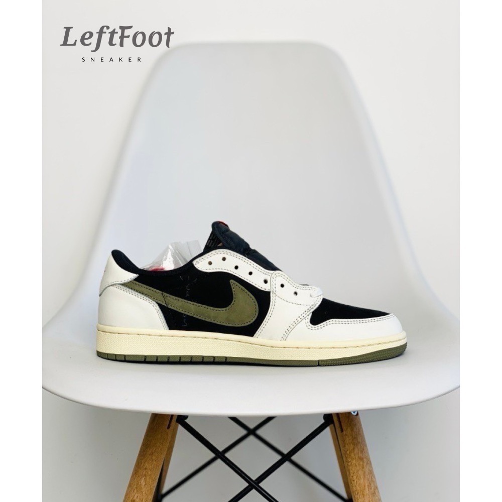 【顶级定制】Travis Scott x Air Jordan 1 Low “Olive” AJ1 綠倒勾 橄欖綠 倒鉤-細節圖3