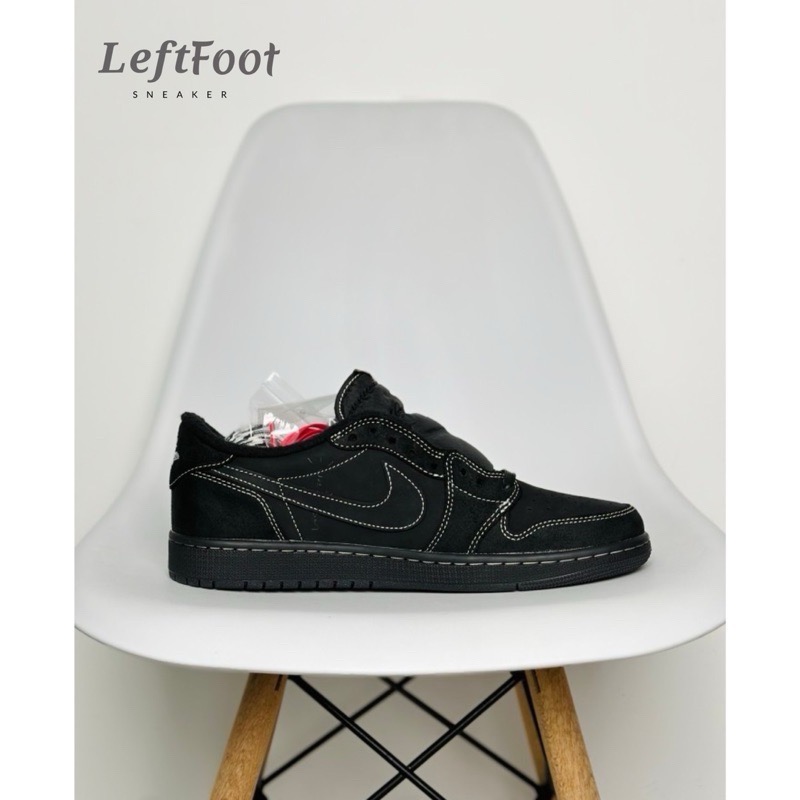 【顶级定制】Travis Scott x Air Jordan 1 Low Black Phantom 黑武士 倒钩-細節圖3