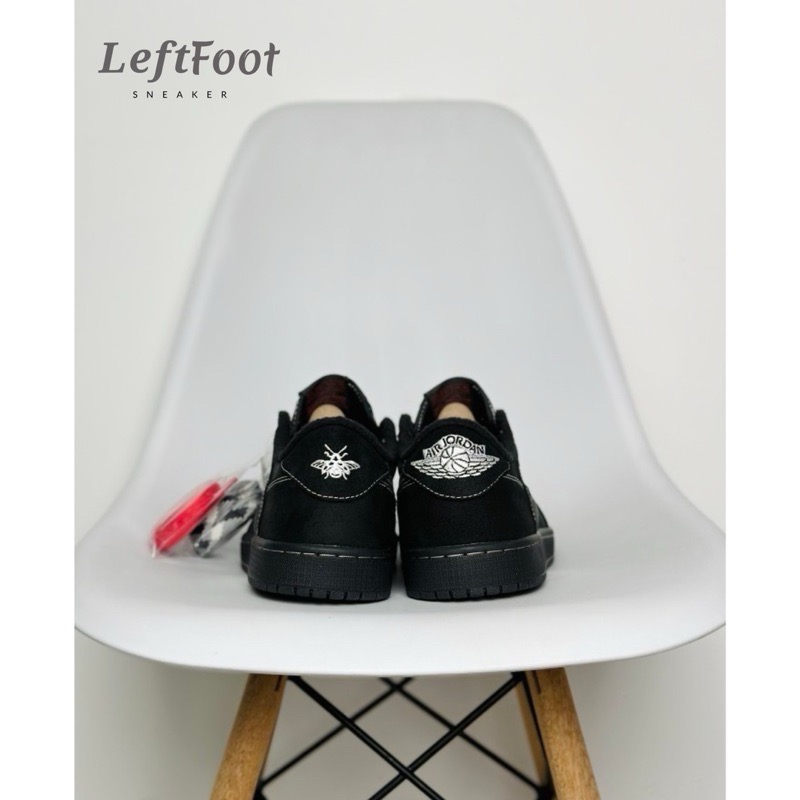 【顶级定制】Travis Scott x Air Jordan 1 Low Black Phantom 黑武士 倒钩-細節圖4