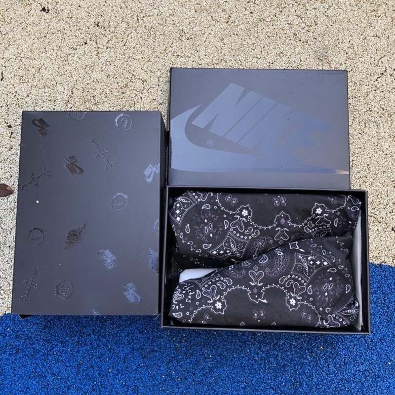 【顶级定制】Travis Scott x Air Jordan 1 Low Black Phantom 黑武士 倒钩-細節圖6