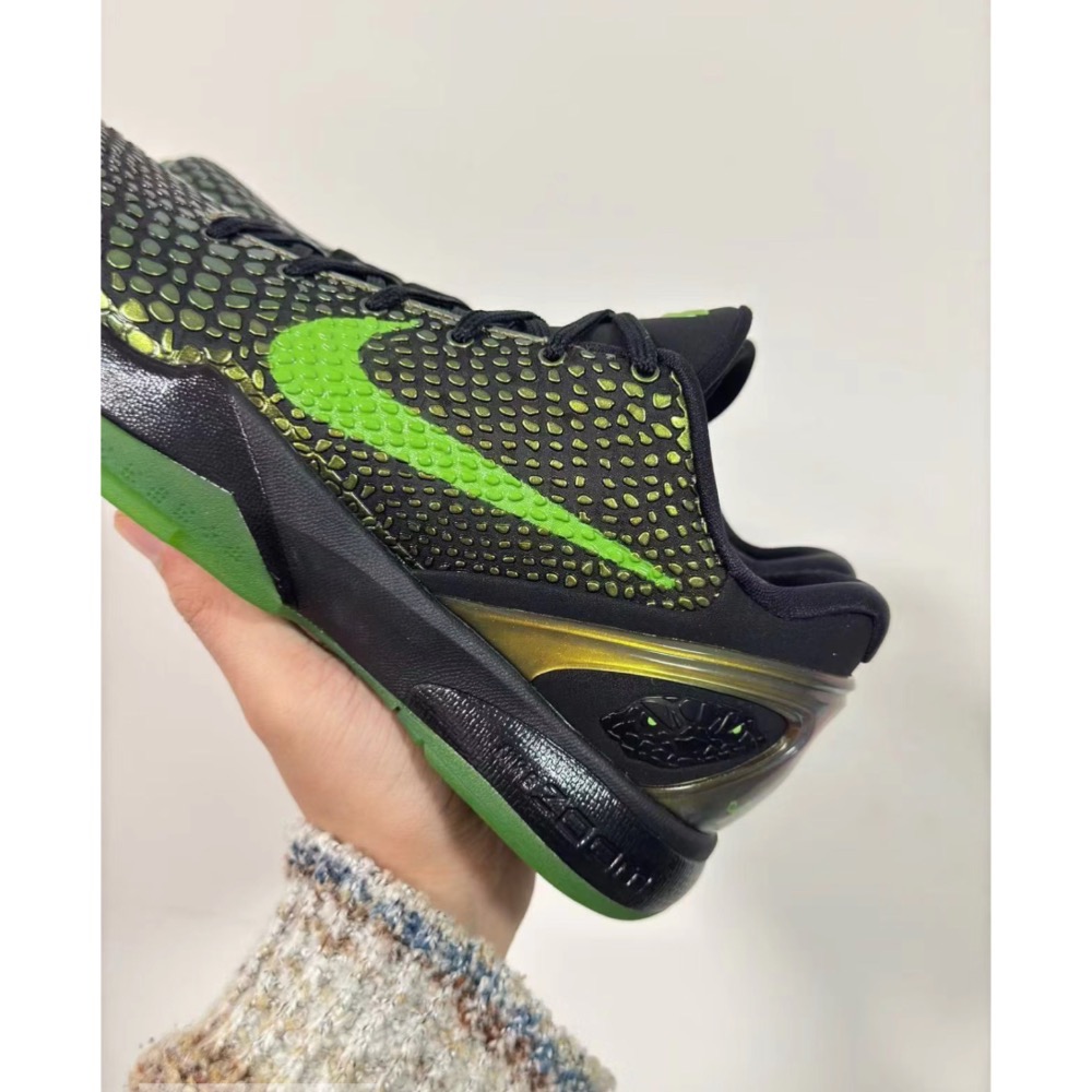 GX純原 Kobe 6 “Supreme Rice” 黑绿金 科比6代 籃球鞋 實戰鞋男鞋 446442-301-細節圖6