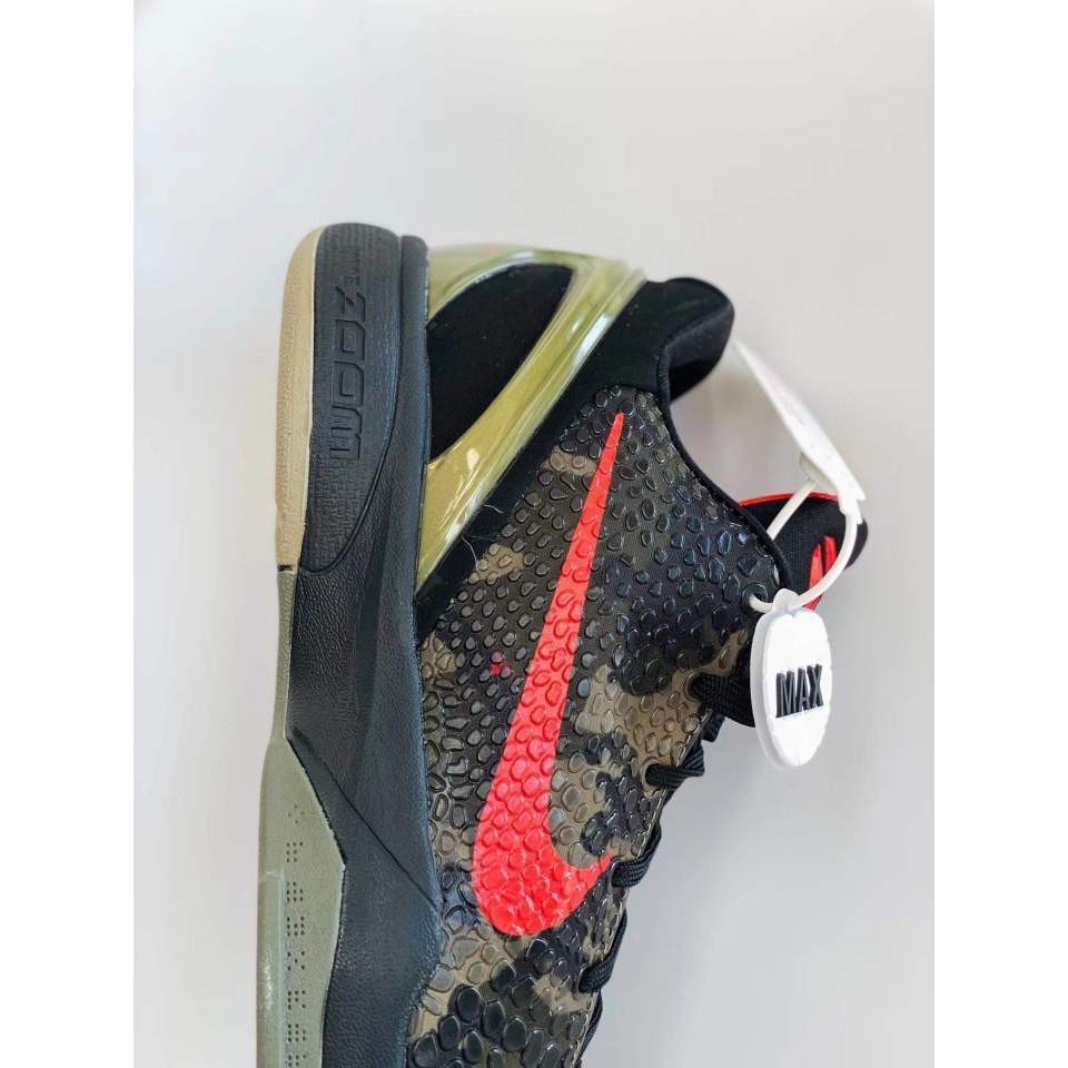 滅世純原 Kobe 6 Italian Camo 科比6代 黑紅迷彩 籃球鞋 前後氣墊 真碳板男鞋 FQ3546-001-細節圖7