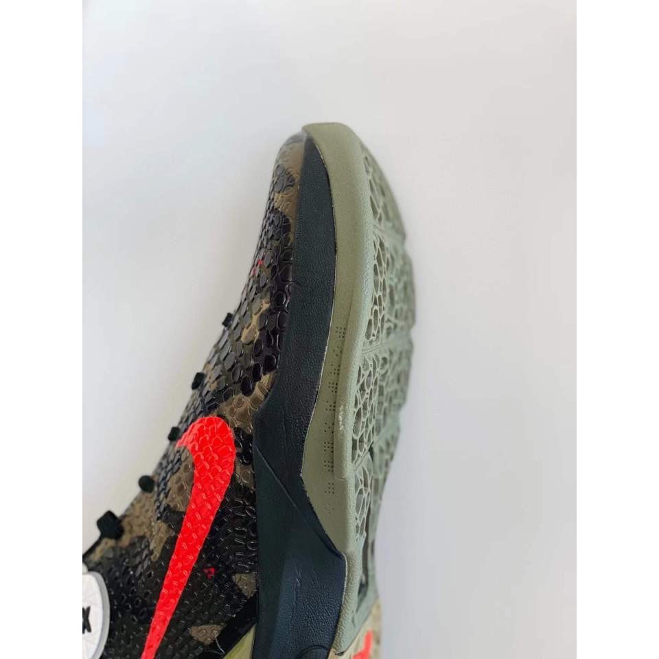 滅世純原 Kobe 6 Italian Camo 科比6代 黑紅迷彩 籃球鞋 前後氣墊 真碳板男鞋 FQ3546-001-細節圖9