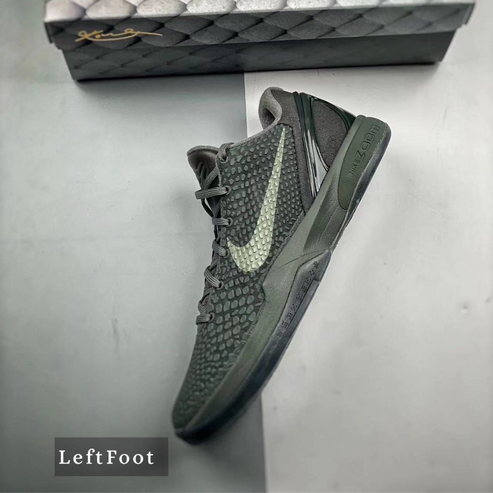 S2純原 Kobe 6 Black Mamba 深灰 籃球鞋 前掌气垫后掌EVA實戰鞋真碳板男鞋 869457-007-細節圖3