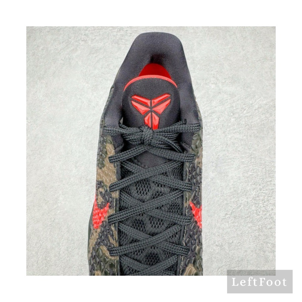 H12純原 Kobe 6 Italian Camo 沙漠 黑紅迷彩 籃球鞋 實戰鞋 真碳板 男鞋 FQ3546-001-細節圖4