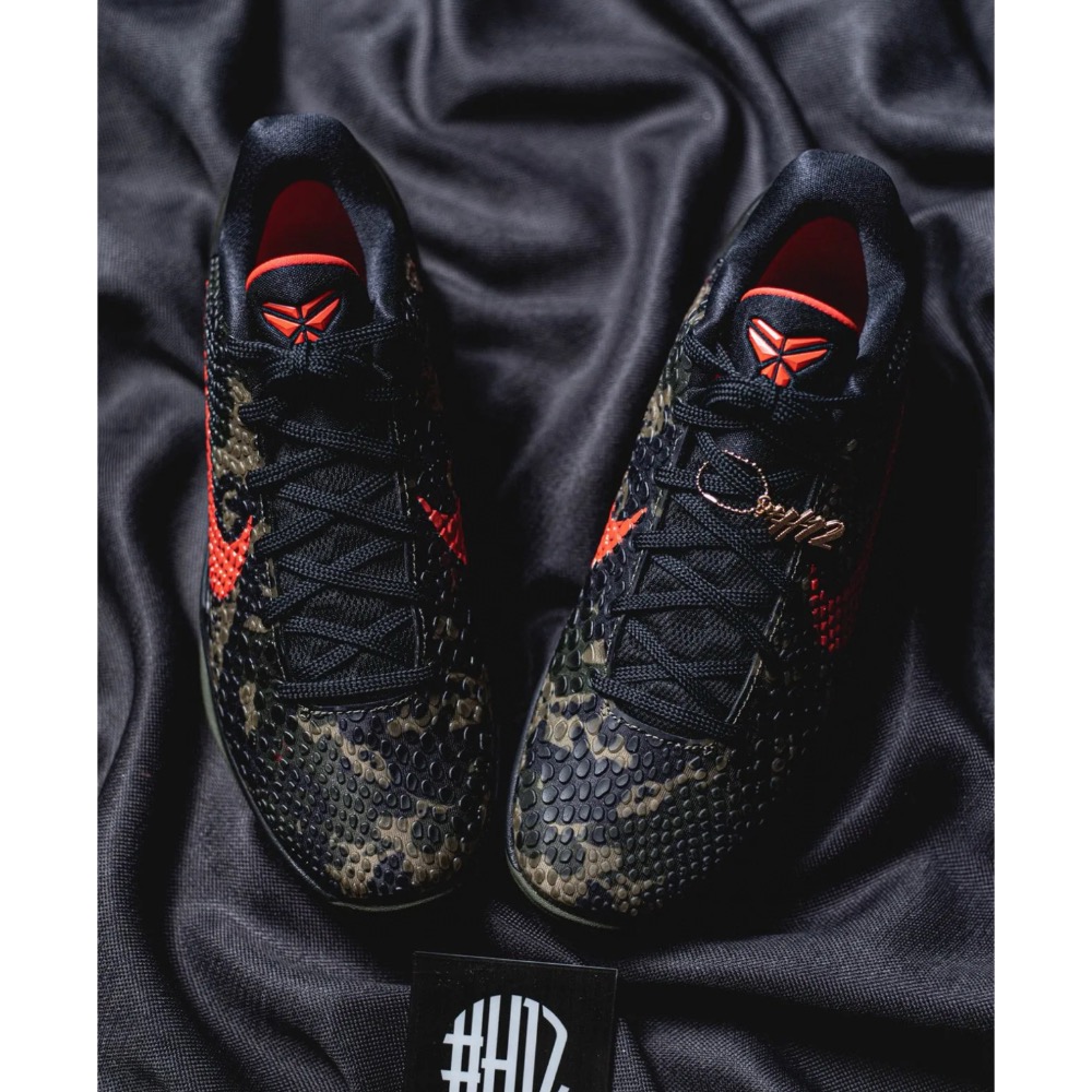 H12純原 Kobe 6 Italian Camo 沙漠 黑紅迷彩 籃球鞋 實戰鞋 真碳板 男鞋 FQ3546-001-細節圖2