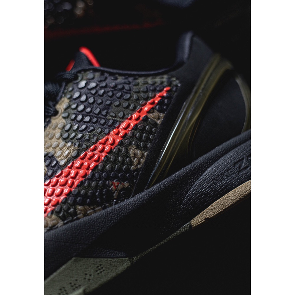 H12純原 Kobe 6 Italian Camo 沙漠 黑紅迷彩 籃球鞋 實戰鞋 真碳板 男鞋 FQ3546-001-細節圖8