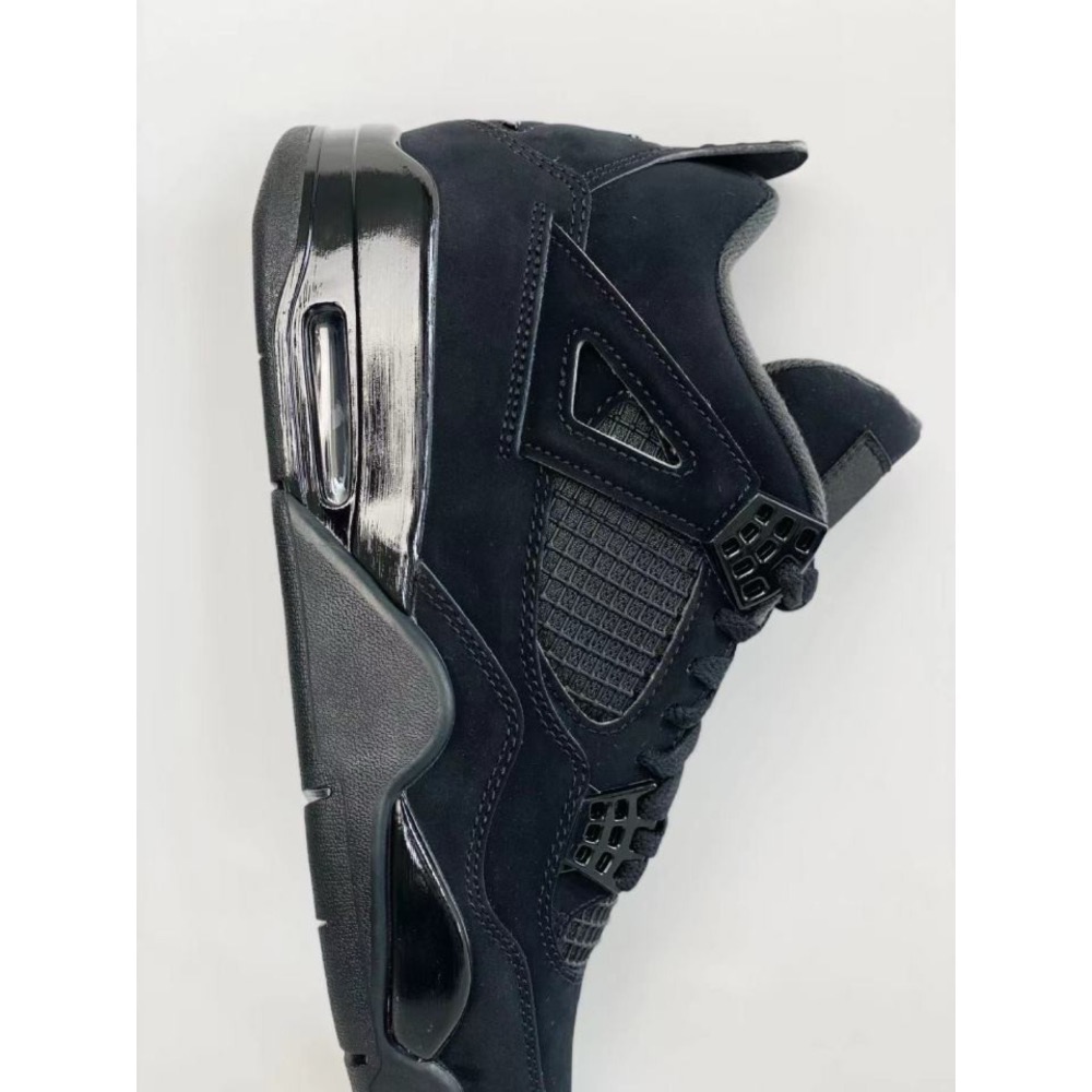 【顶级定制】Air Jordan 4 Black Cat AJ4 喬丹4代黑猫黑運動 籃球鞋男通用 CU1110-010-細節圖7