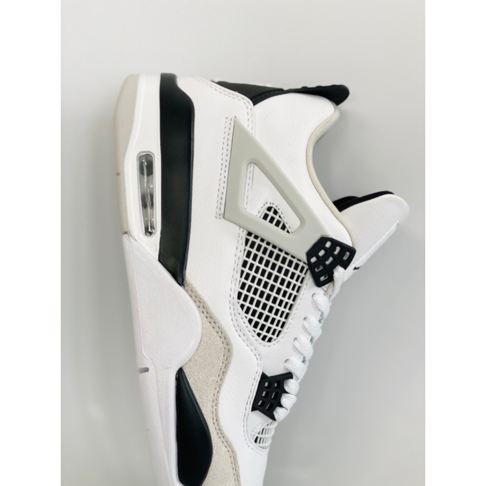 【顶级定制】Air Jordan 4 Military Black AJ4喬丹4代灰白黑運動籃球鞋 DH6927-111-細節圖7