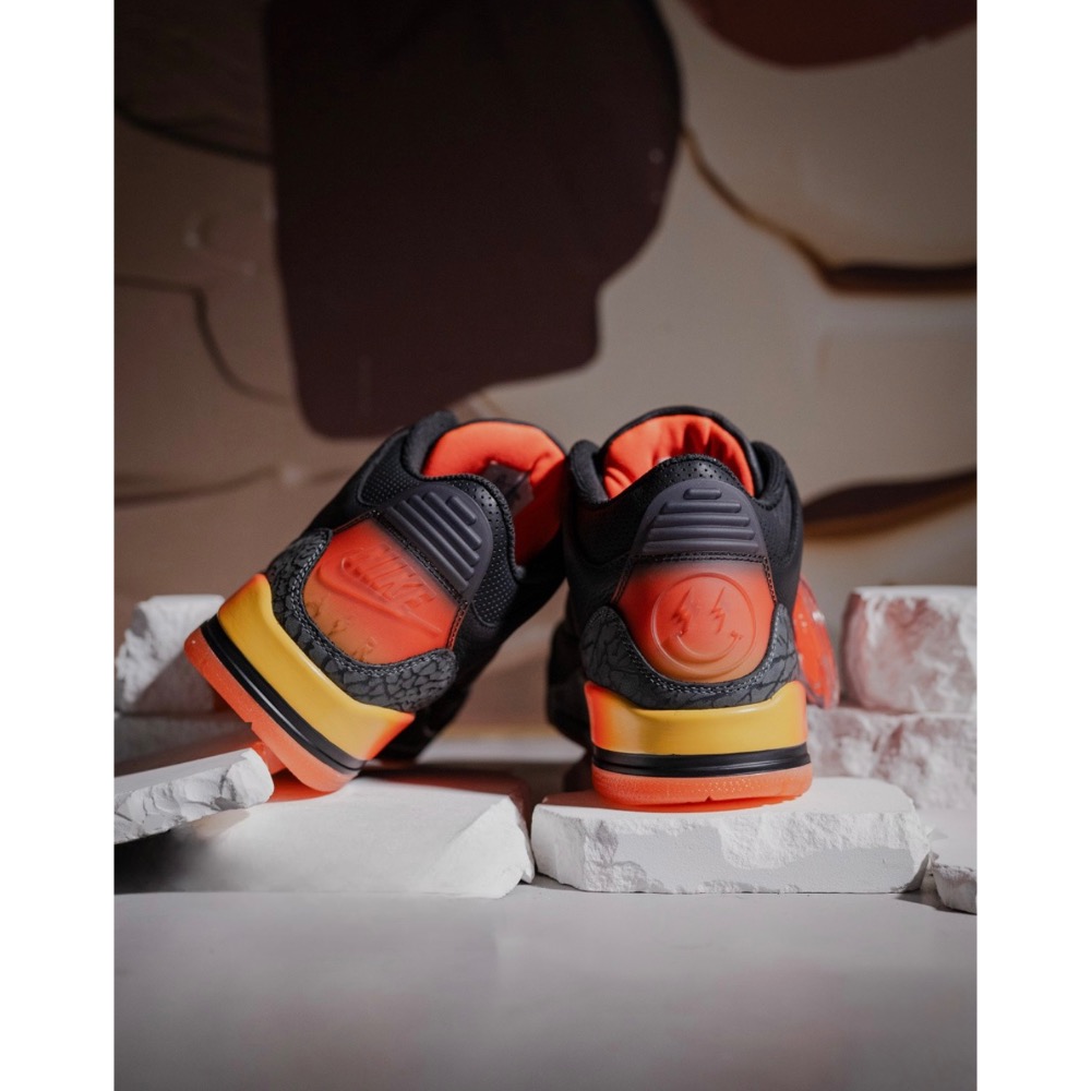 H12純原 J. Balvin x Air Jordan 3 Retro 黑灰紅 休閒籃球鞋男鞋 FZ8117-100-細節圖6