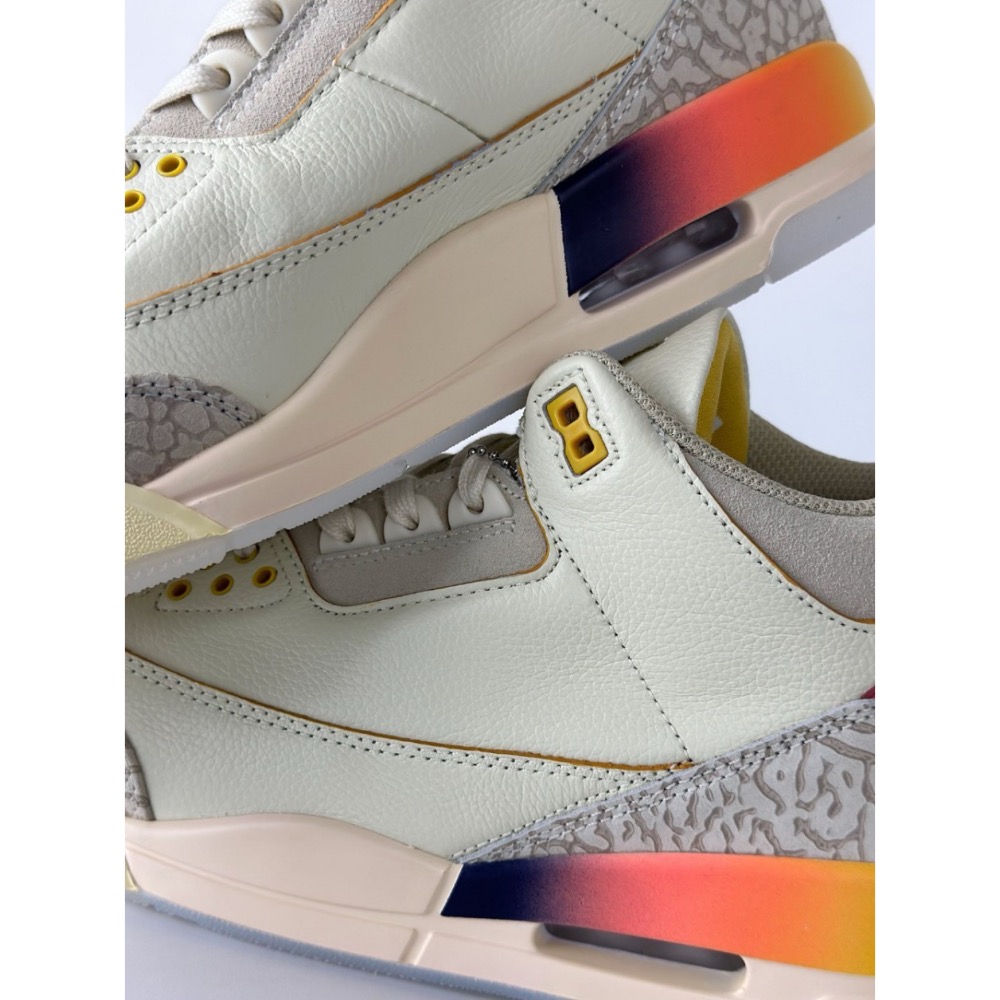 J Balvin x Air Jordan 3 联名款 白籃红 AJ3 休闲鞋 篮球鞋男鞋 FN0344-90-細節圖8