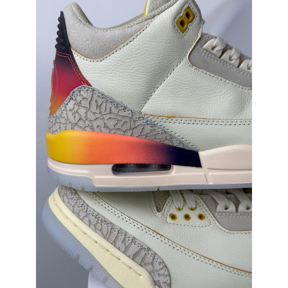 J Balvin x Air Jordan 3 联名款 白籃红 AJ3 休闲鞋 篮球鞋男鞋 FN0344-90-細節圖9