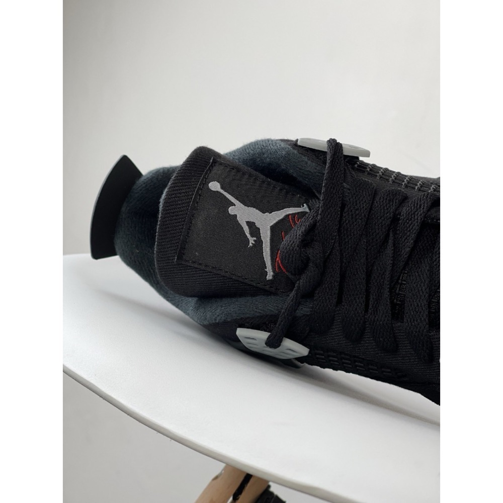 【顶级定制】Air Jordan 4 “Black Canvas” 暗黑 帆布 運動慢跑鞋 DH7138-006-細節圖9