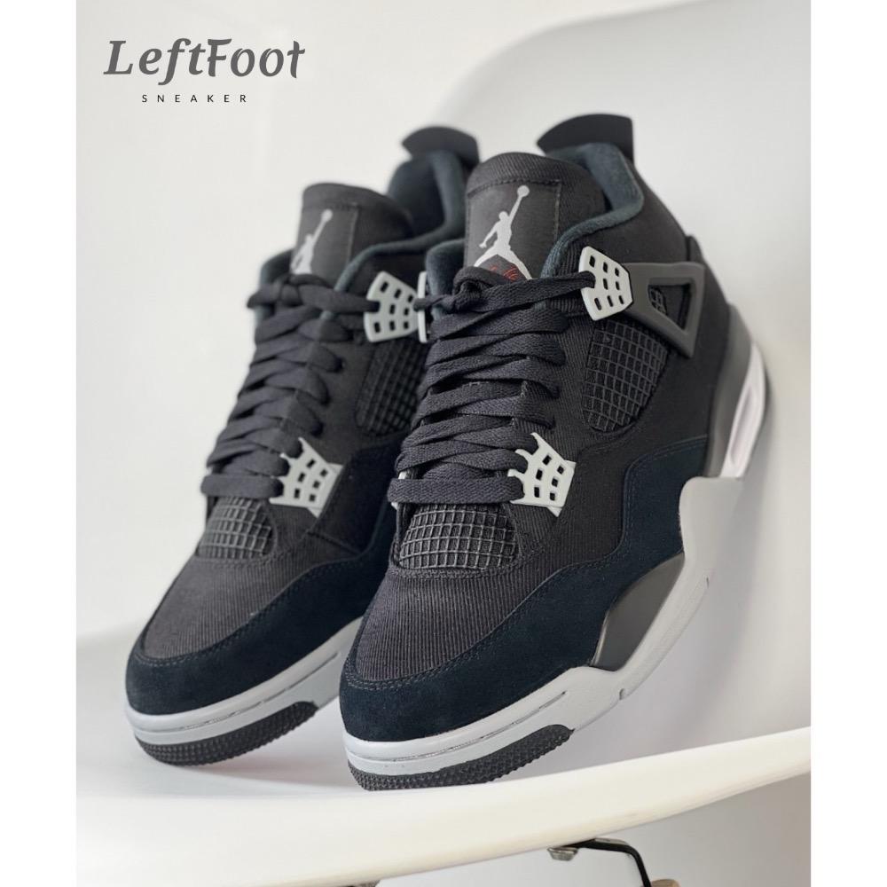 【顶级定制】Air Jordan 4 “Black Canvas” 暗黑 帆布 運動慢跑鞋 DH7138-006-規格圖9