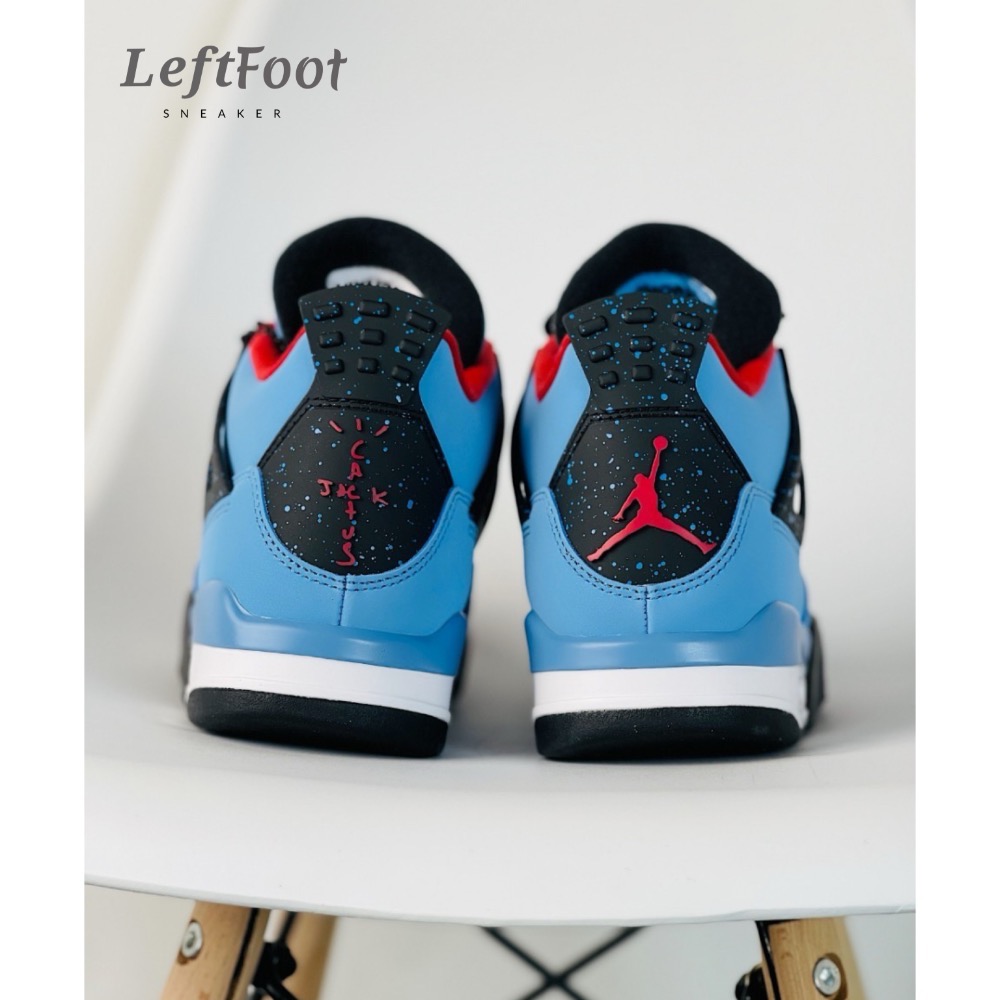 【顶级定制】Air Jordan 4 x Travis Scott Cactus 湖水藍 藍麂皮 籃球鞋-細節圖4