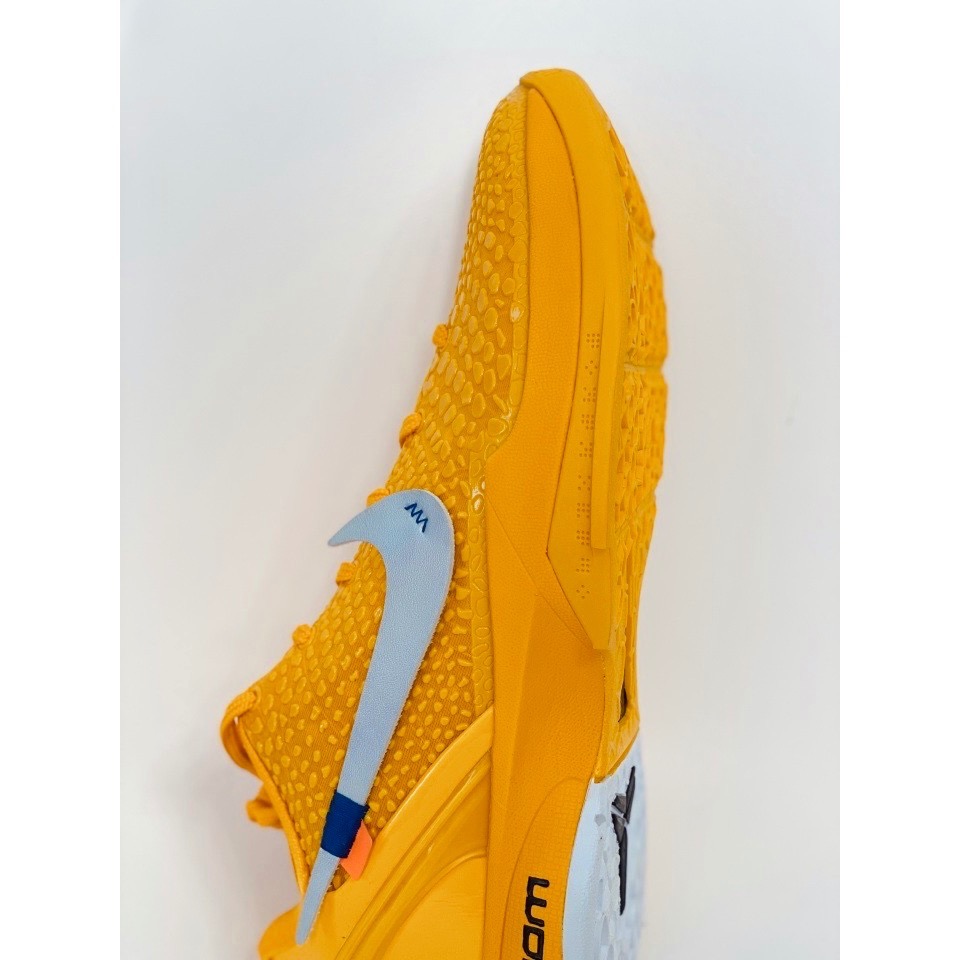 S2純原 Kobe 6 Off-White 前掌气垫 后掌EVA 籃球鞋 實戰鞋 真碳板男鞋 黄色 CW2190-501-細節圖9