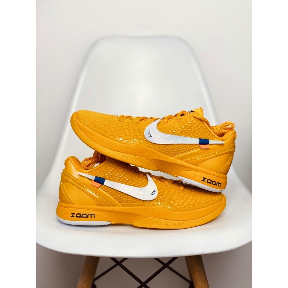 S2純原 Kobe 6 Off-White 前掌气垫 后掌EVA 籃球鞋 實戰鞋 真碳板男鞋 黄色 CW2190-501-規格圖9