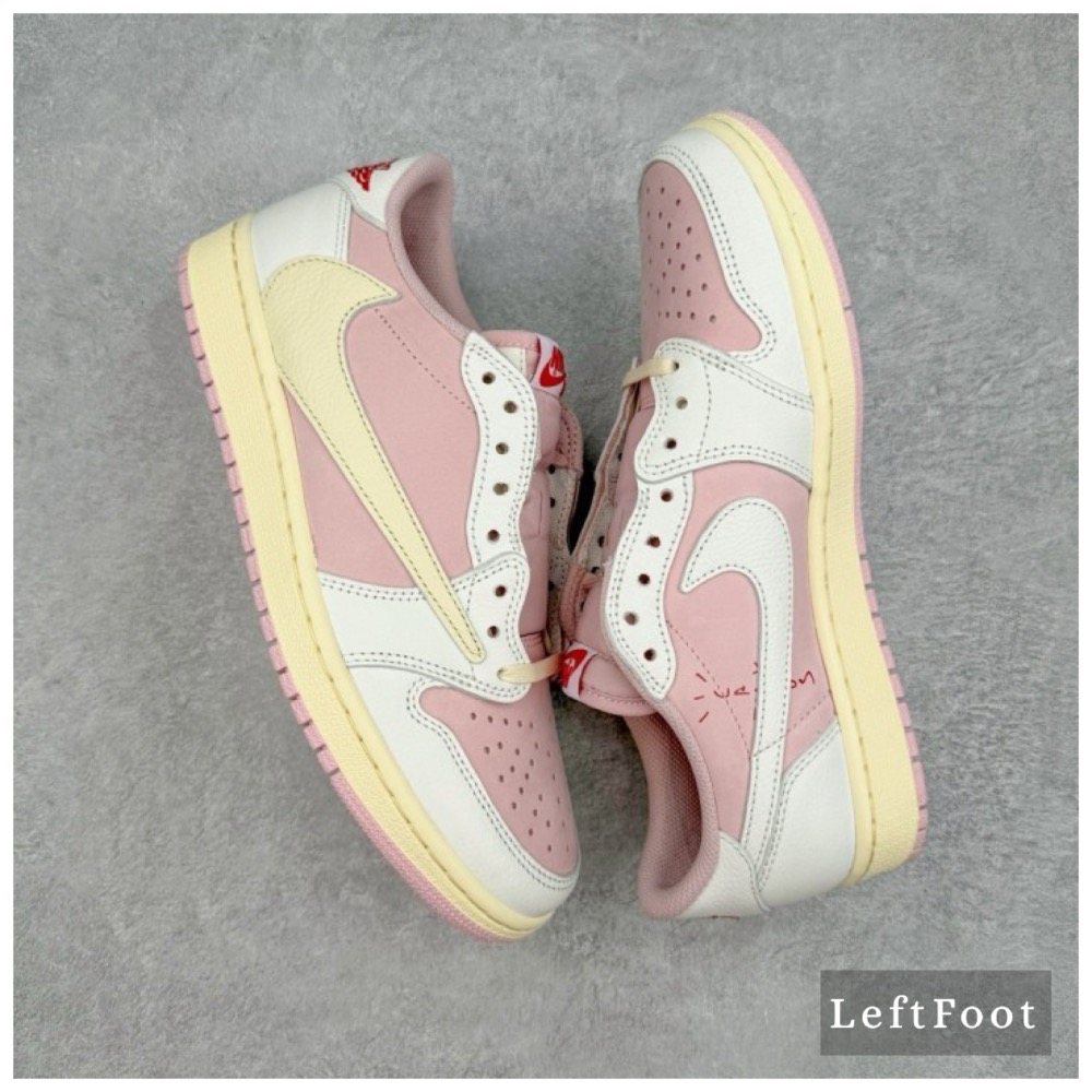 Travis Scott x Air Jordan 1 Low “Shy Pink” 低筒 倒钩 板鞋 篮球鞋 男女同款-細節圖2