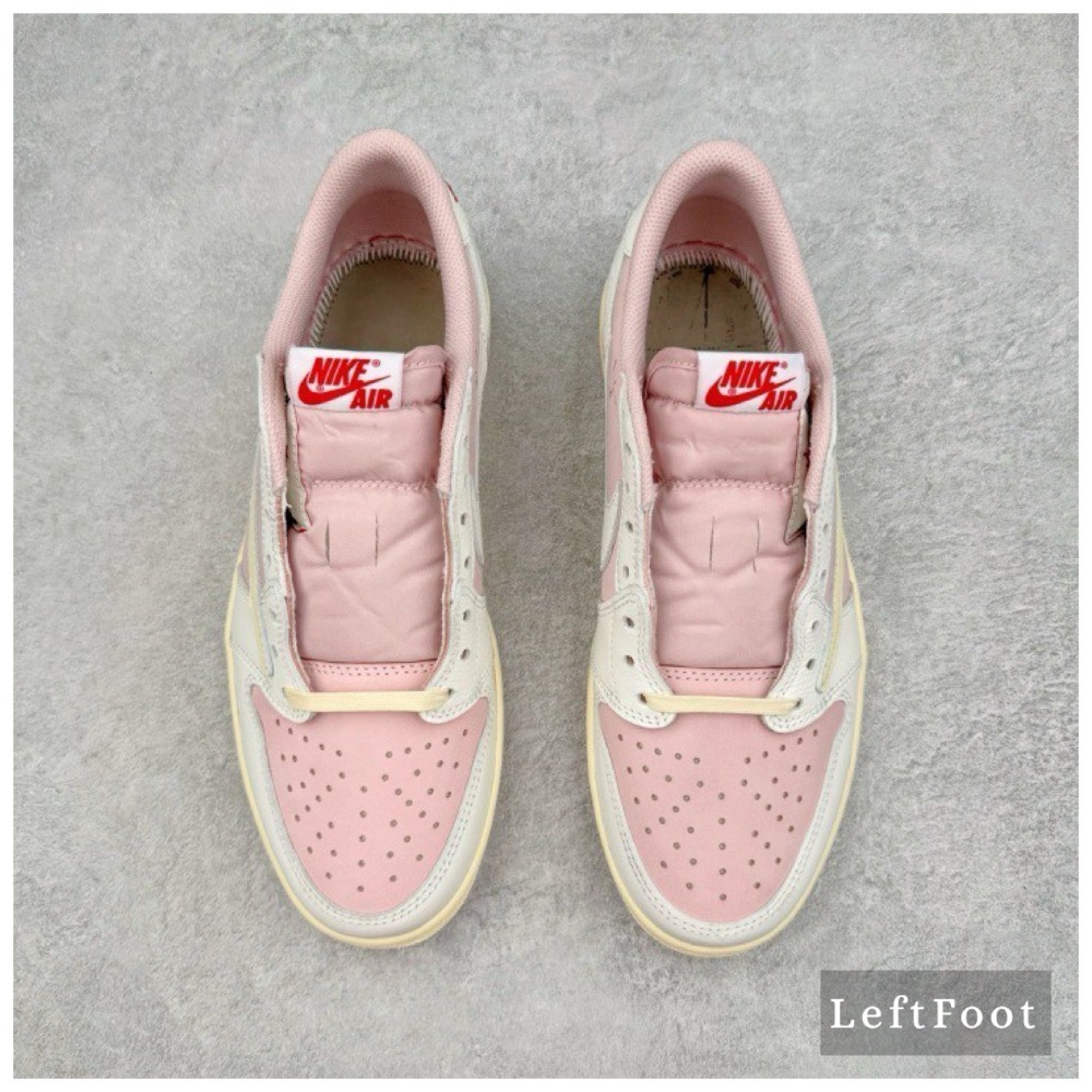 Travis Scott x Air Jordan 1 Low “Shy Pink” 低筒 倒钩 板鞋 篮球鞋 男女同款-細節圖3