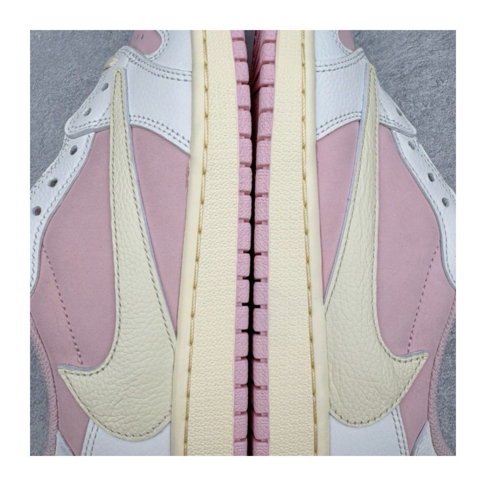 Travis Scott x Air Jordan 1 Low “Shy Pink” 低筒 倒钩 板鞋 篮球鞋 男女同款-細節圖5