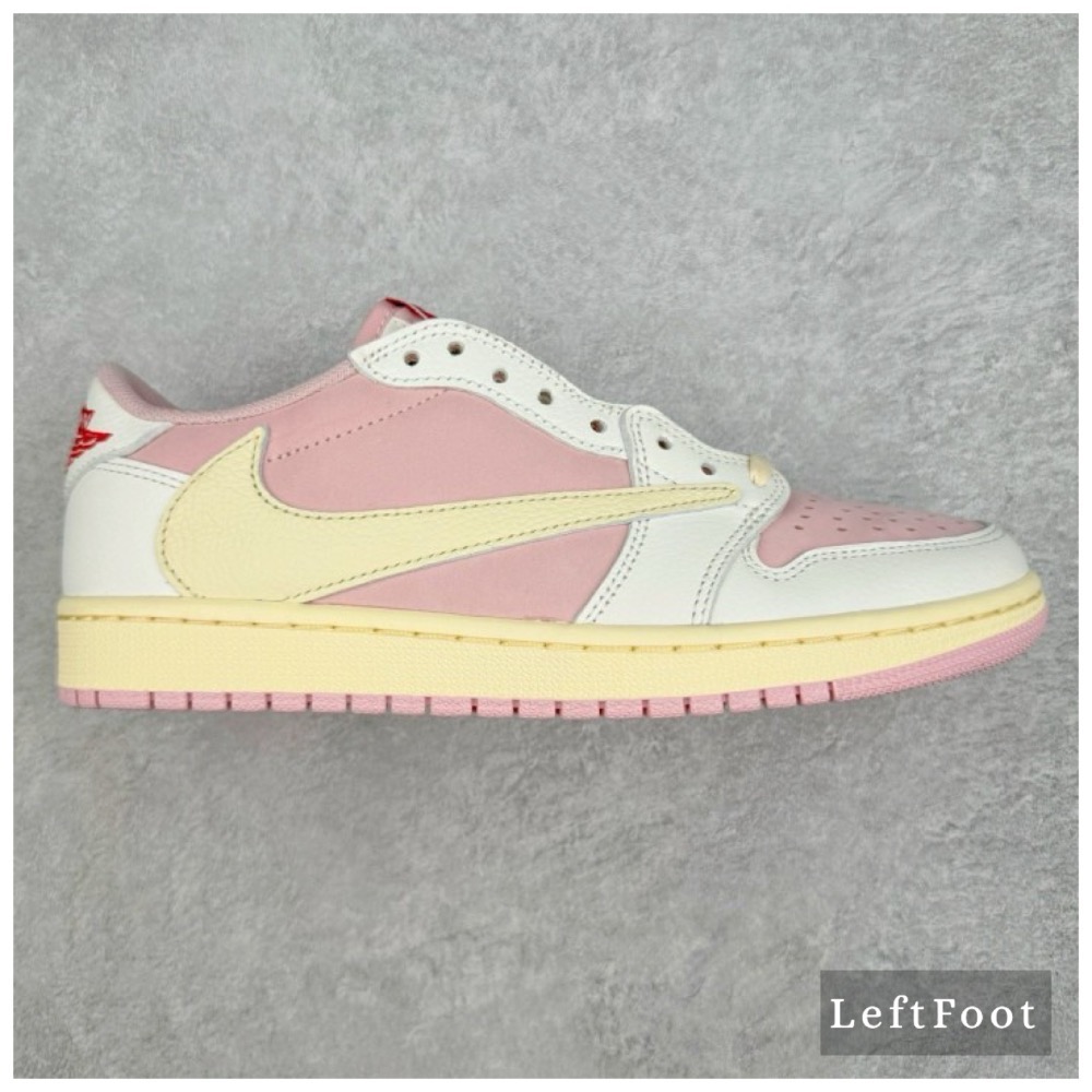 Travis Scott x Air Jordan 1 Low “Shy Pink” 低筒 倒钩 板鞋 篮球鞋 男女同款-規格圖8