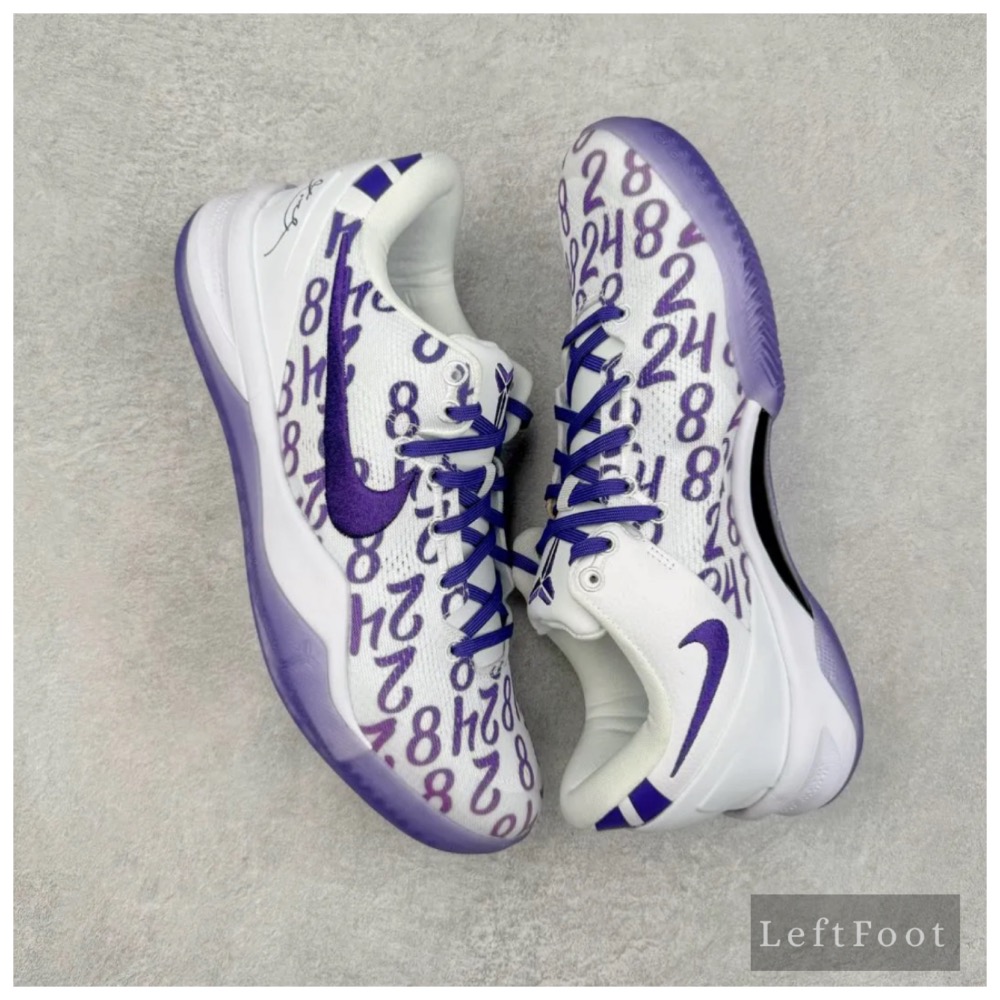 滅世純原 Kobe 8 Court Purple 数字 紫色 科比8 低筒 React鞋墊 籃球鞋 實戰鞋男鞋-細節圖3
