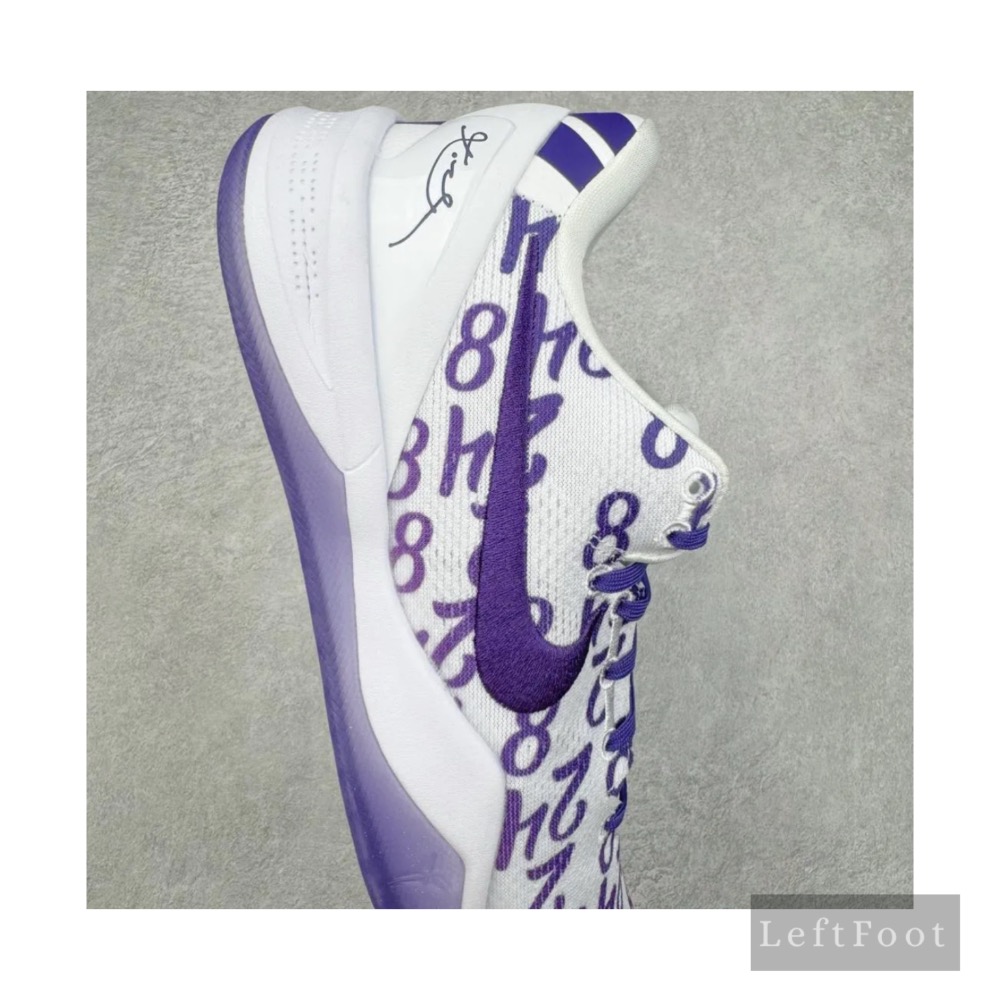 滅世純原 Kobe 8 Court Purple 数字 紫色 科比8 低筒 React鞋墊 籃球鞋 實戰鞋男鞋-細節圖6