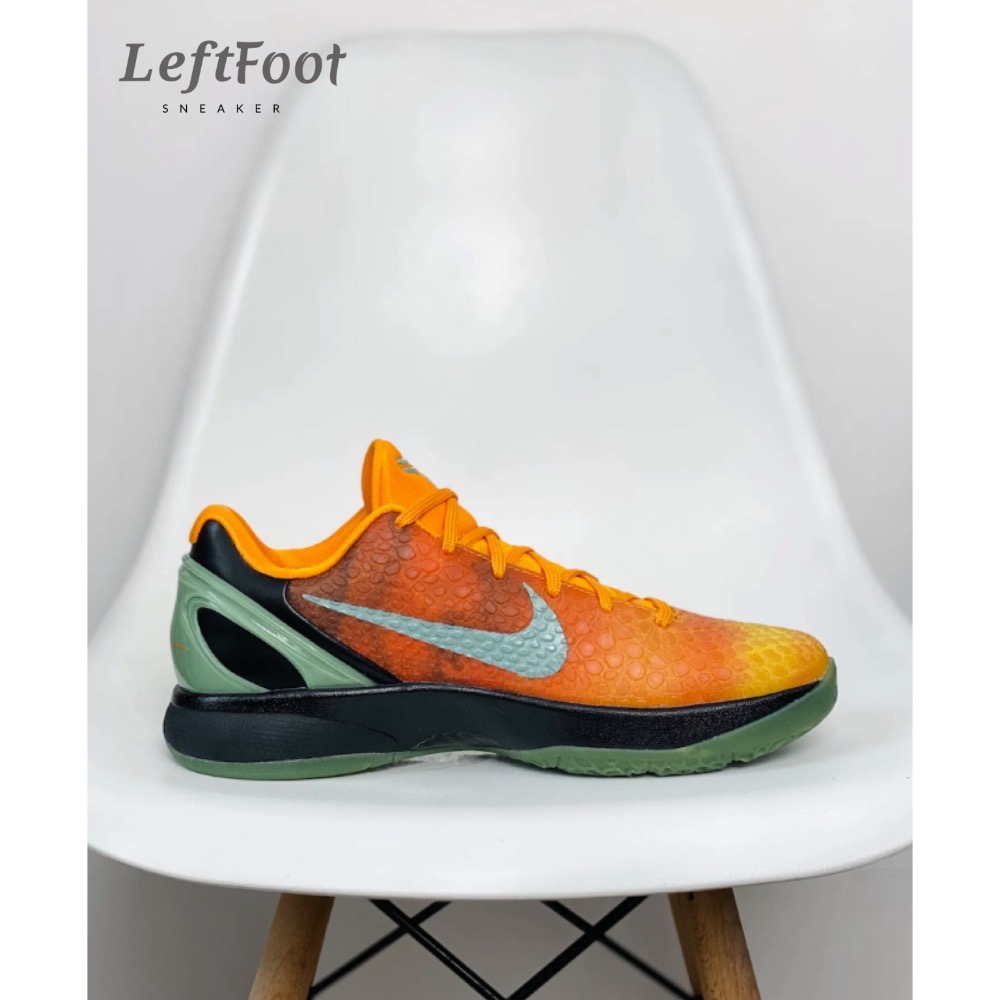 GX純原 Kobe 6 “Orange County” 籃球鞋 實戰鞋 真碳板男鞋 日落 黑橙 CW2190-800-細節圖3