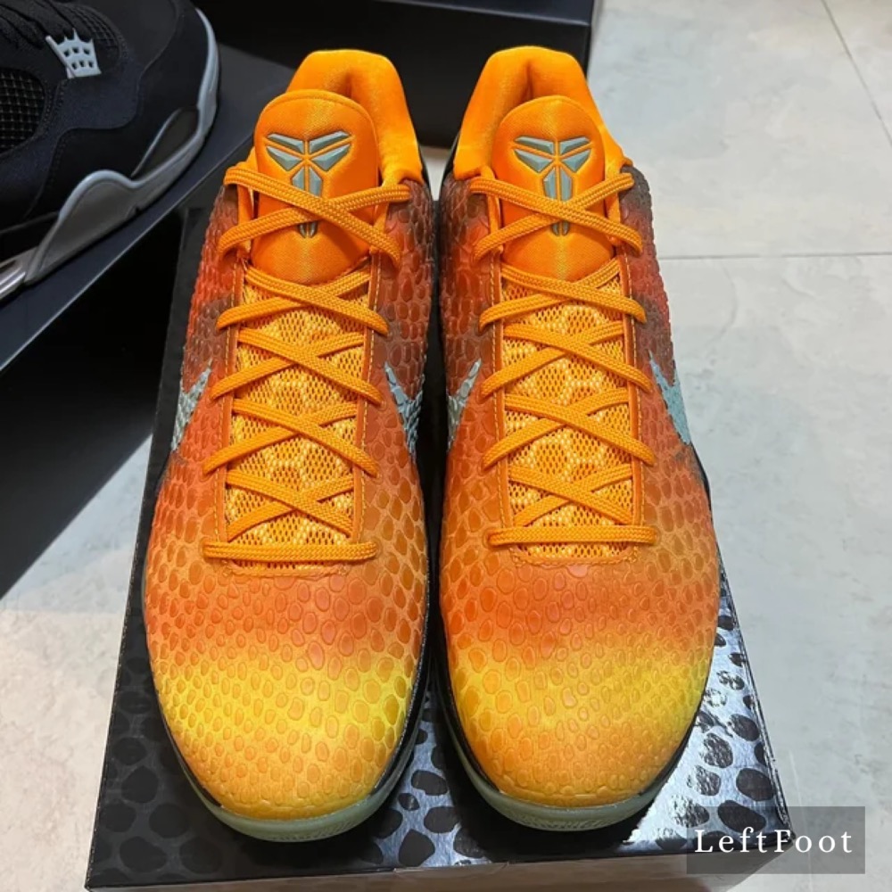 GX純原 Kobe 6 “Orange County” 籃球鞋 實戰鞋 真碳板男鞋 日落 黑橙 CW2190-800-細節圖3