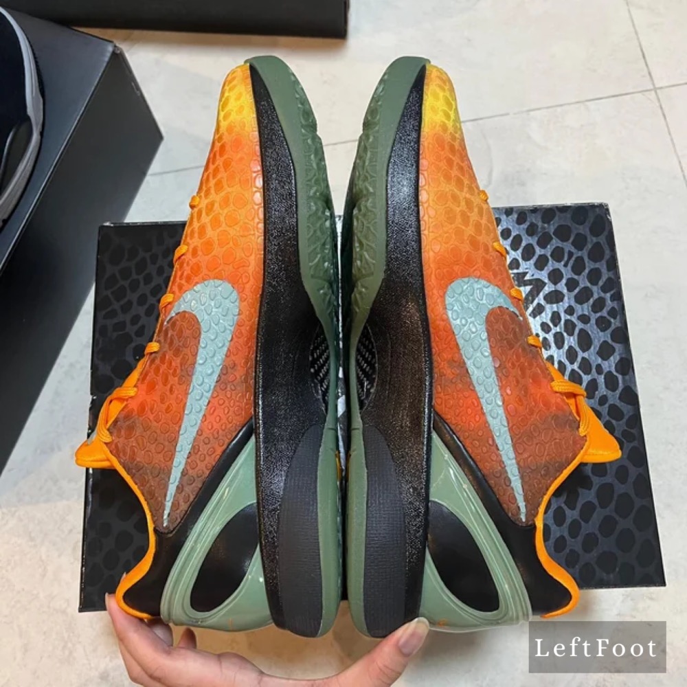 GX純原 Kobe 6 “Orange County” 籃球鞋 實戰鞋 真碳板男鞋 日落 黑橙 CW2190-800-細節圖4