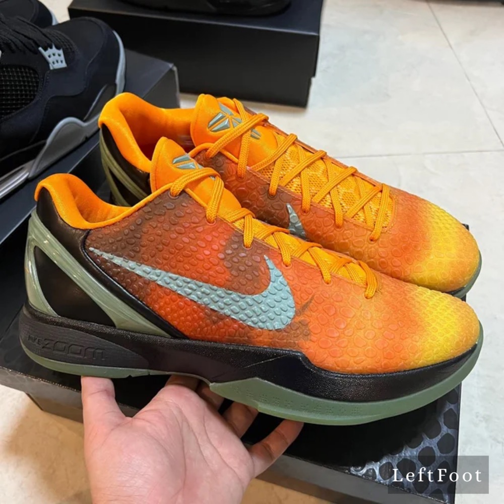 GX純原 Kobe 6 “Orange County” 籃球鞋 實戰鞋 真碳板男鞋 日落 黑橙 CW2190-800-規格圖4