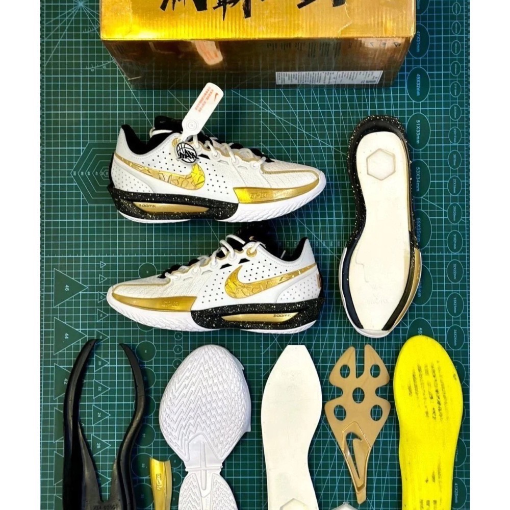 灭世纯原 Nike GT Cut 3 CHBL 白黑金 籃球鞋 实战鞋 全掌气垫 TPU抗扭 男鞋 HF5702-17-細節圖6