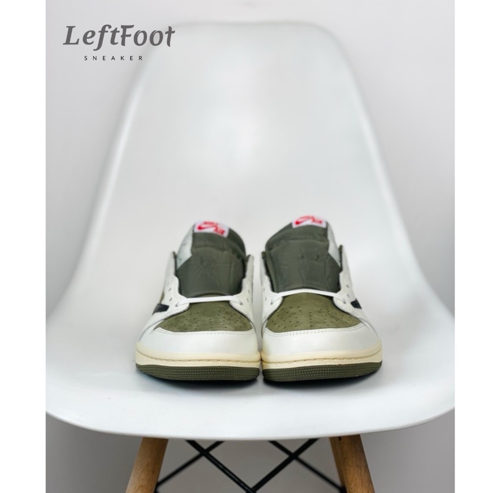 Travis Scott x Air Jordan 1 Low Medium Olive AJ1 米绿 倒鉤-細節圖4